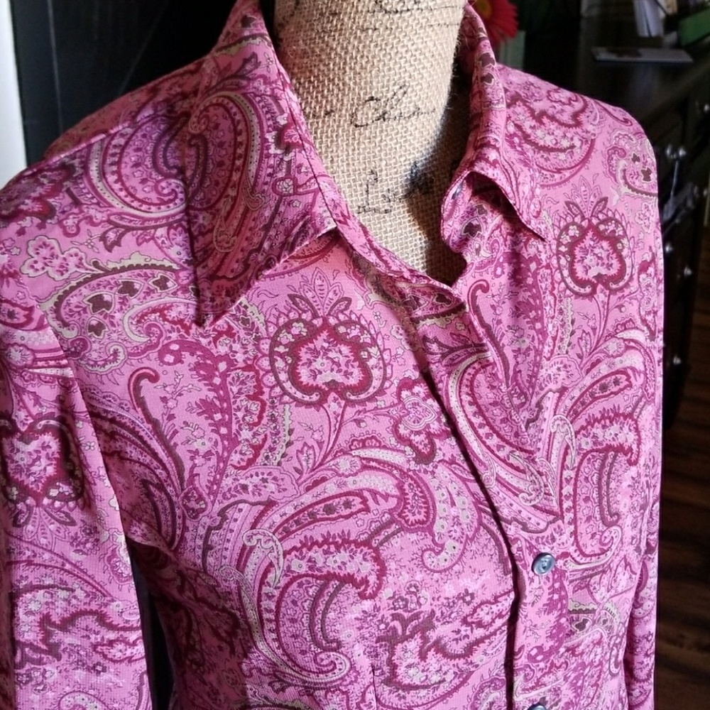 Pink Paisley blouse - Picture 2 of 4